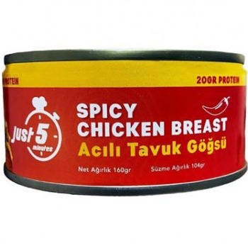 Just 5 Acılı Tavuk Göğsü Konservesi 160 Gr 