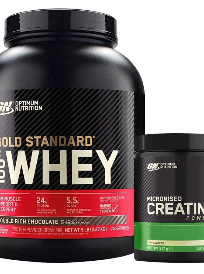 Optimum Nutrition Gold Standard Whey Protein 2273 Gr + Optimum Nutrition Creatine 317 gr Aromasız 