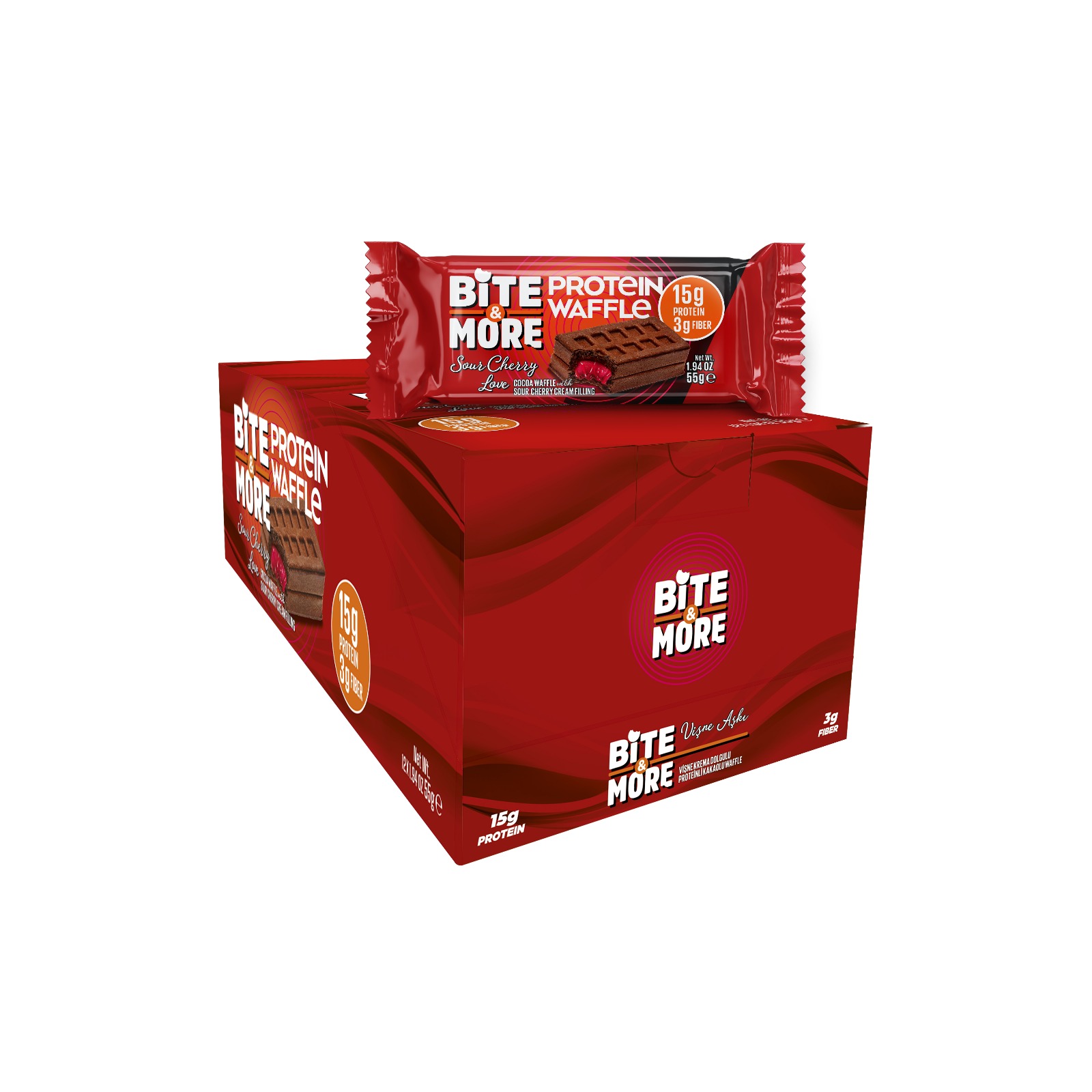 Bite & More Protein Waffle 55 Gr*12 Adet 