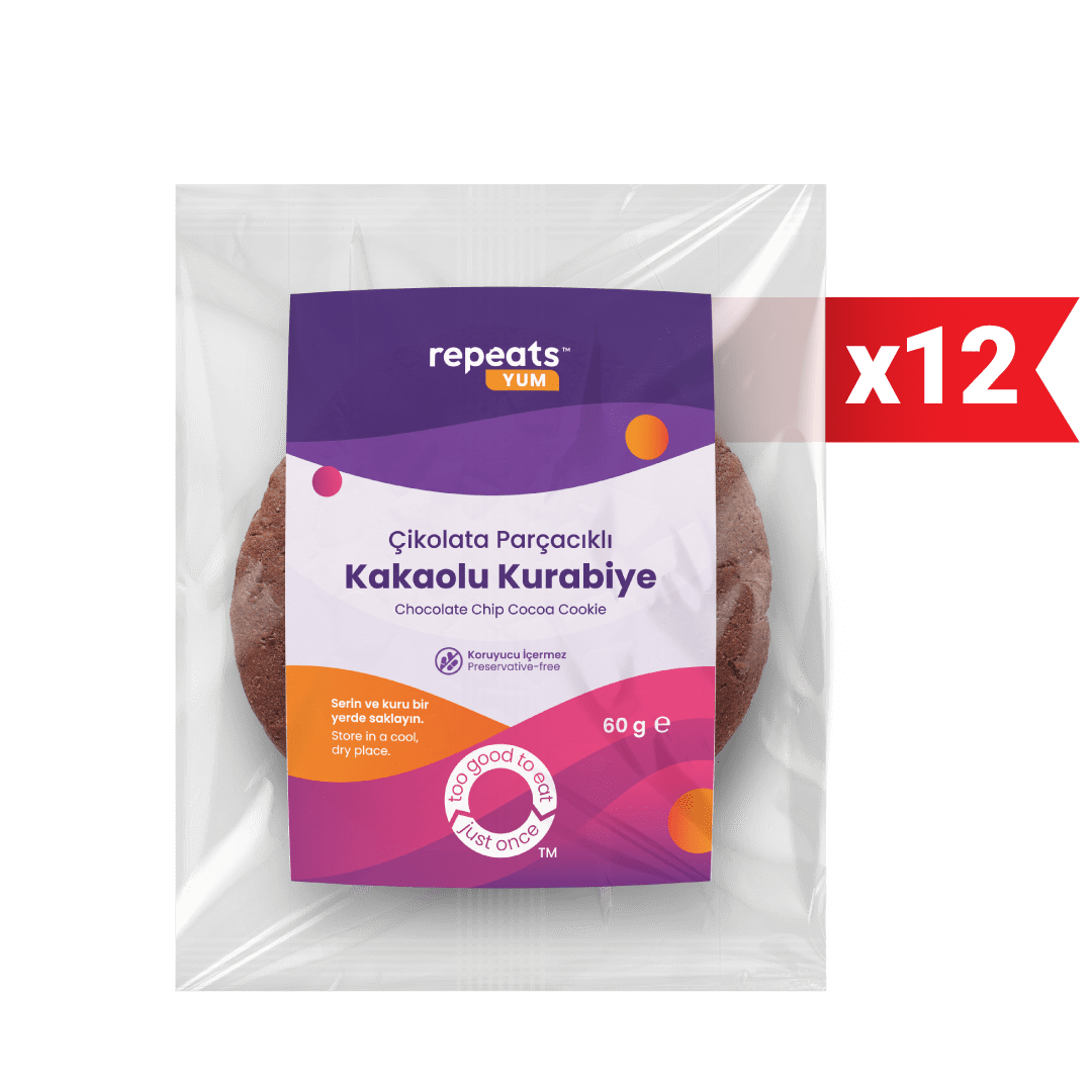 Repeats Yum Çikolata Parçaçıklı Kurabiye 60Gr*12 Adet