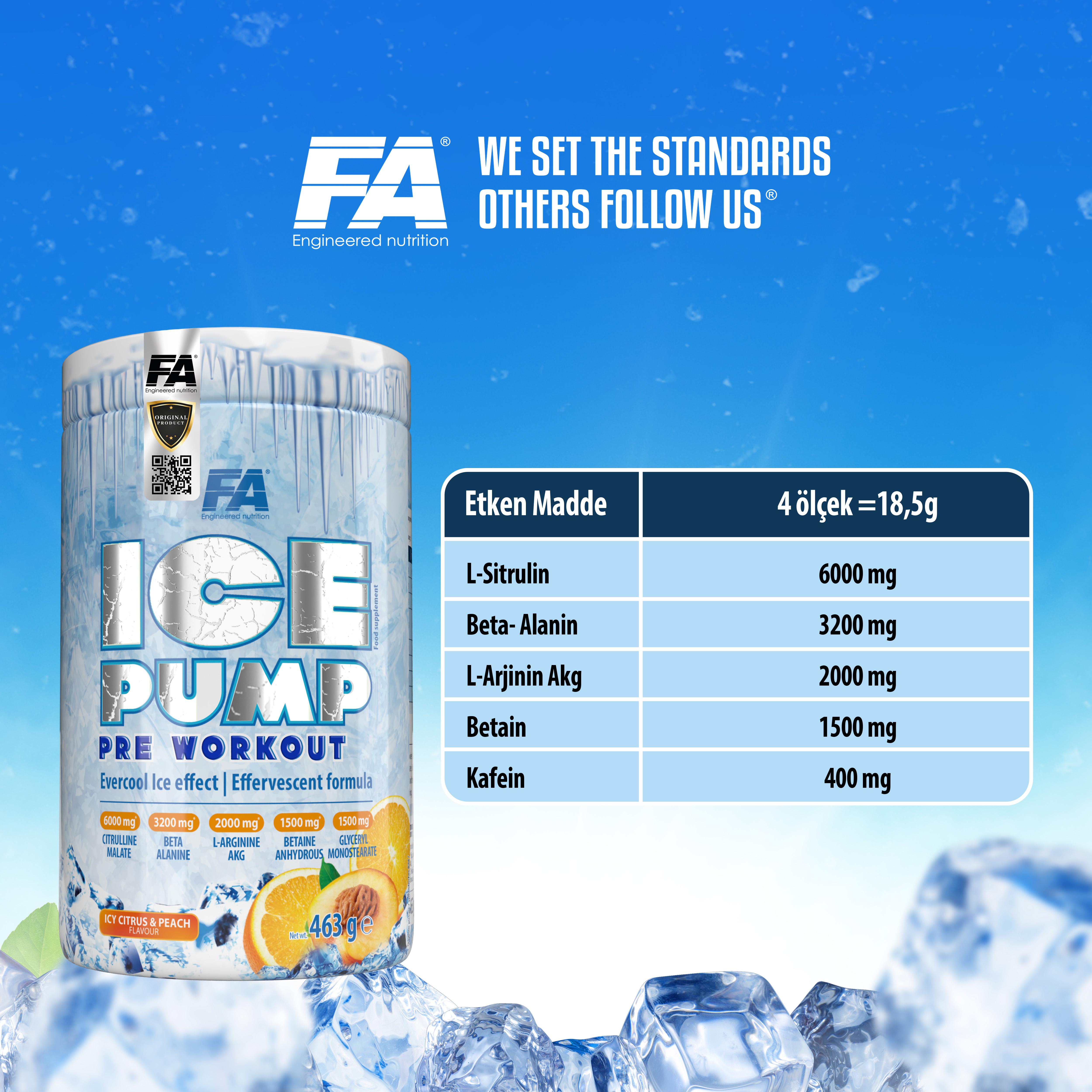 Fa Nutrition Ice Pump Pre Workout 463 Gr 